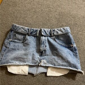 Fashion Nova Light Blue Denim Skirt